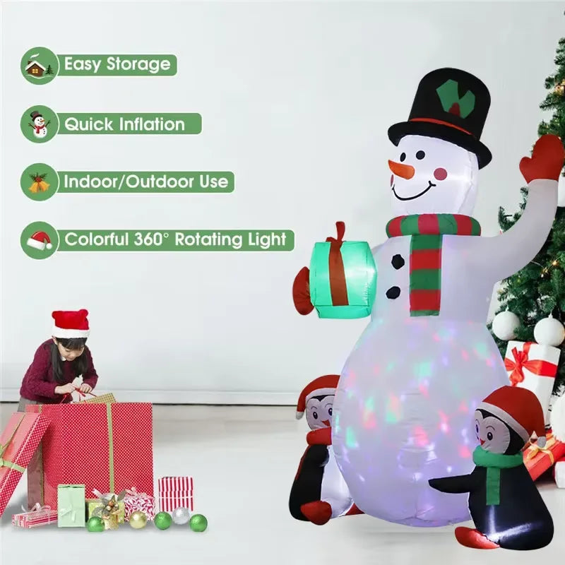 1pc Christmas Decoration Inflatable Toy Gift Snowman 
