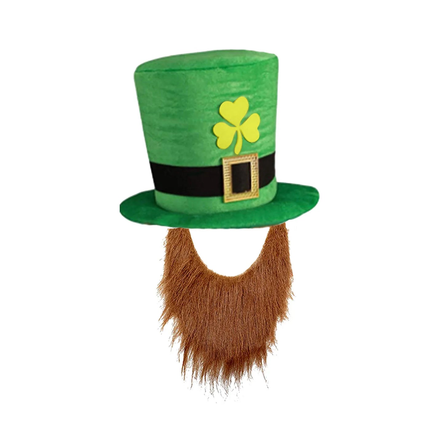 Saint Patricks Day Top Hat Holiday Fake Beard Green