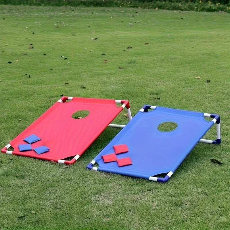 2 Game Boards + 6 Bean Bags Portable Artificial Jade Cornhole,