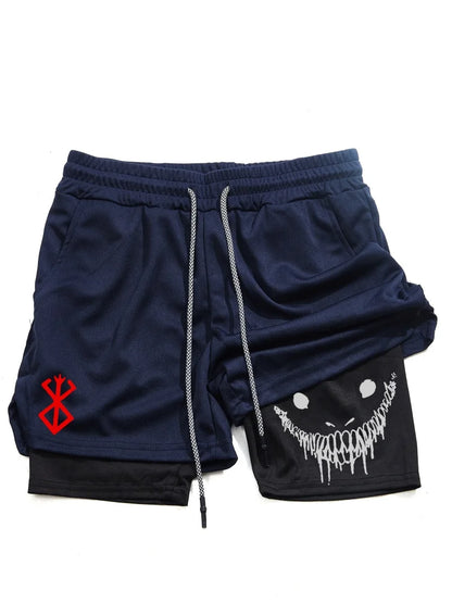 Berserk- Men's 2-in-1 sports shorts, running