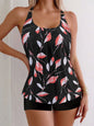 2025 Sexy Strappy Tankini Floral Printed Swimsuit Women