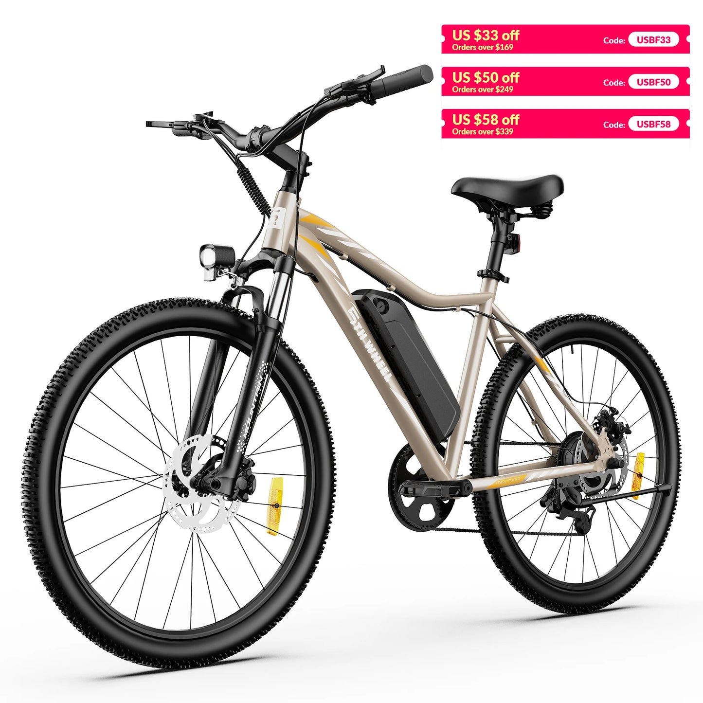5TH WHEEL AB17 Electric Bike, 700W Peak Motor, 23 Mph Max Speed, Color