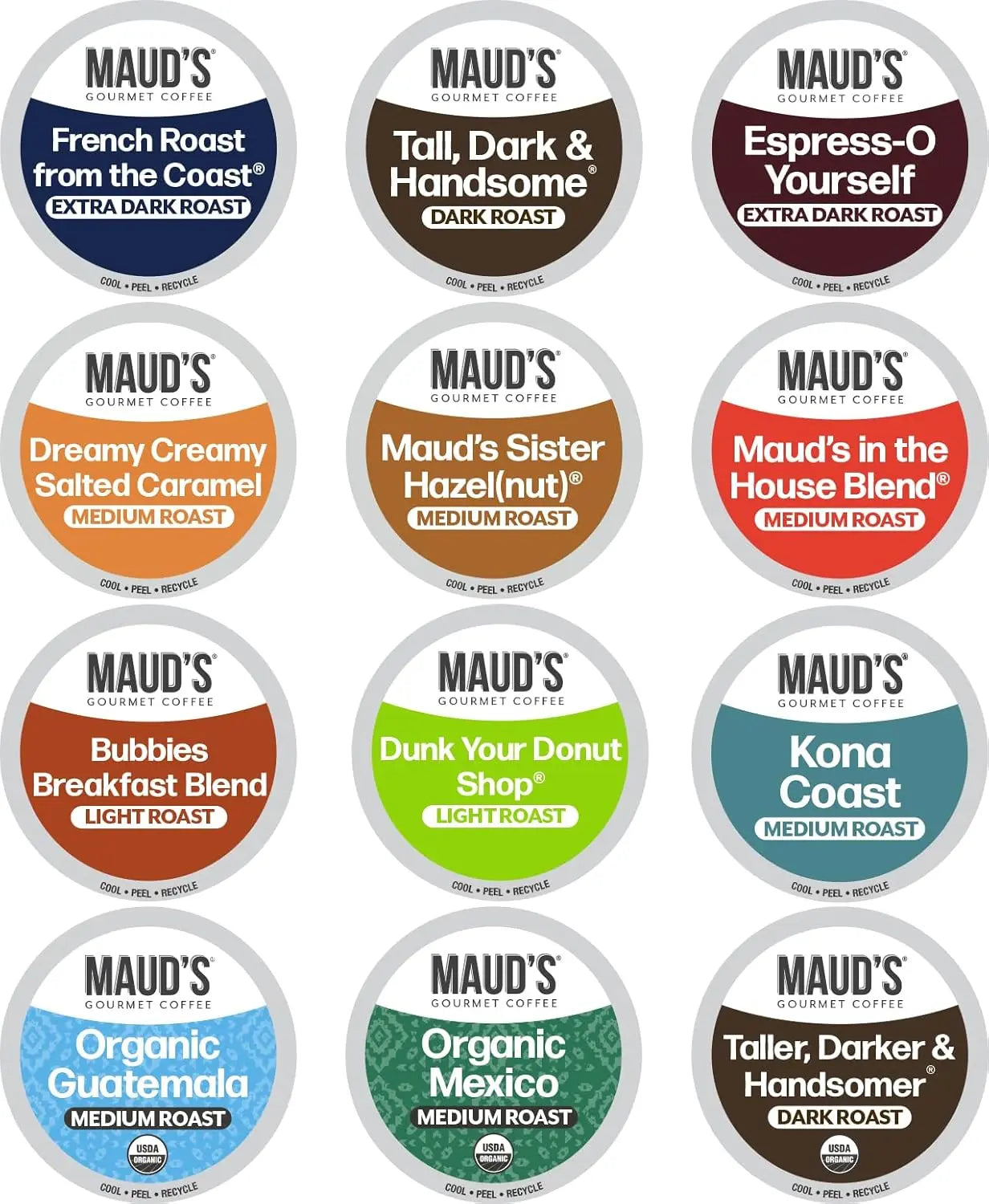 Family Pack Coffee Pods, 136 ct, 12 Flavors, Medium Roast, Recyclable K-Cups, 100% Arabica, Keurig Compatible