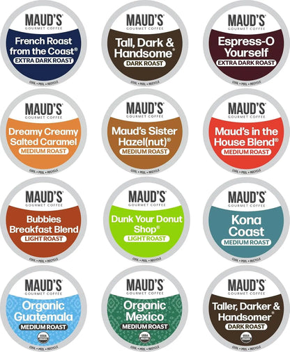 Family Pack Coffee Pods, 136 ct, 12 Flavors, Medium Roast, Recyclable K-Cups, 100% Arabica, Keurig Compatible