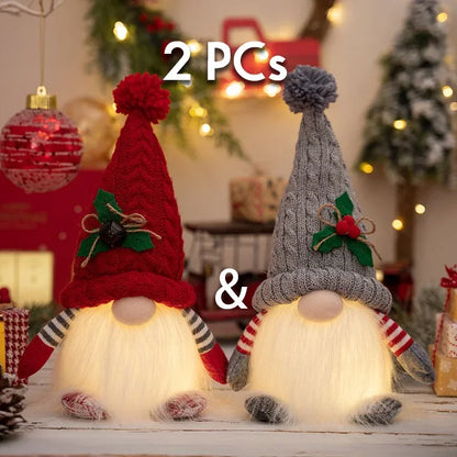 1~2pcs Gnome Christmas Decorations 30cm Light Up