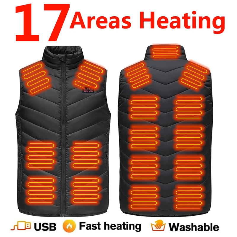 17/13/9 Areas Usb Heated Jacket Men Women Electric