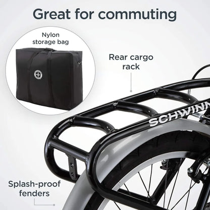 Loop Folding Bike, Black, Titanium or White, 20 Inch Bike for Adults