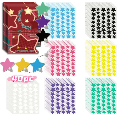 40pcs pieces of multi-color star acne patches, .