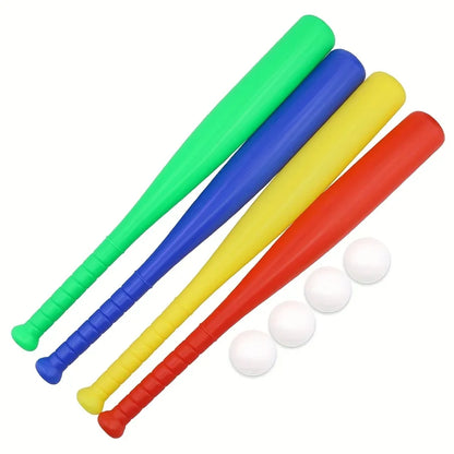 2/4pcs Lightweight Plastic Baseball Bat with Ball Set