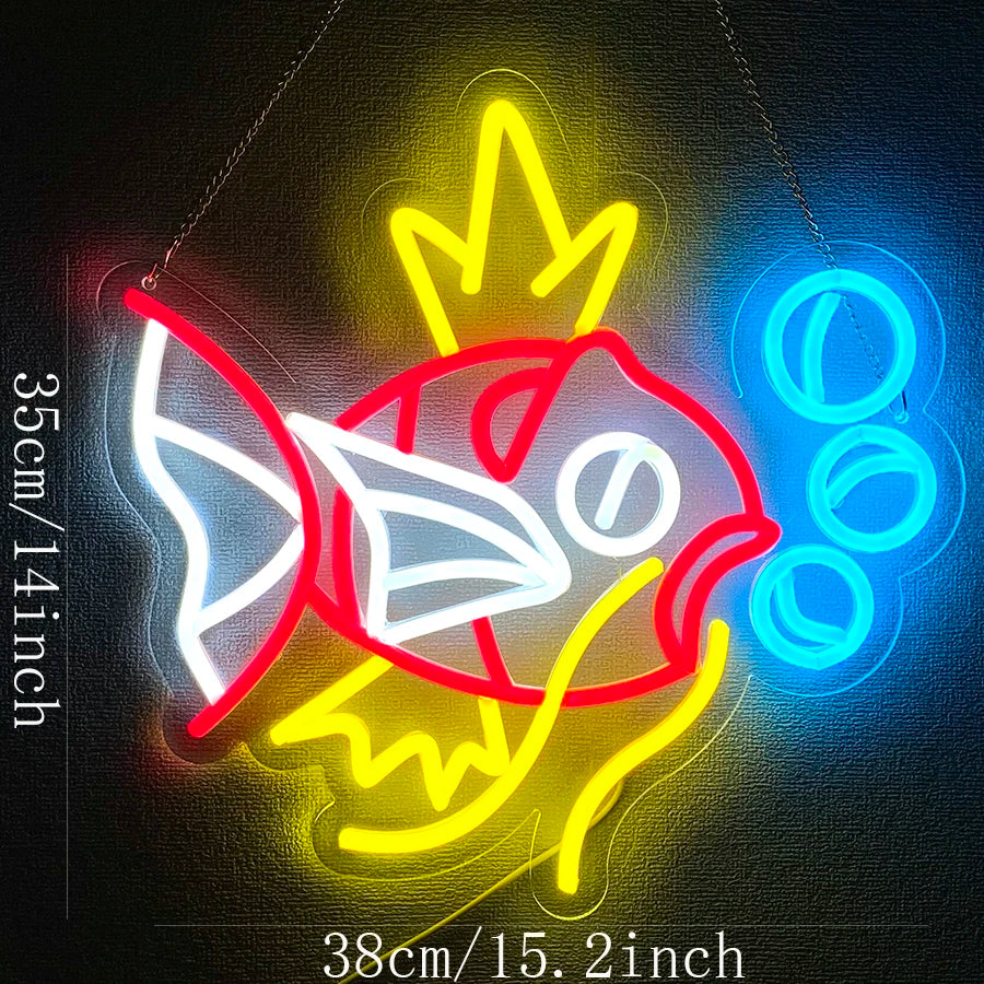 Fish Neon Sign,Animal  Art Led Light for Resturant