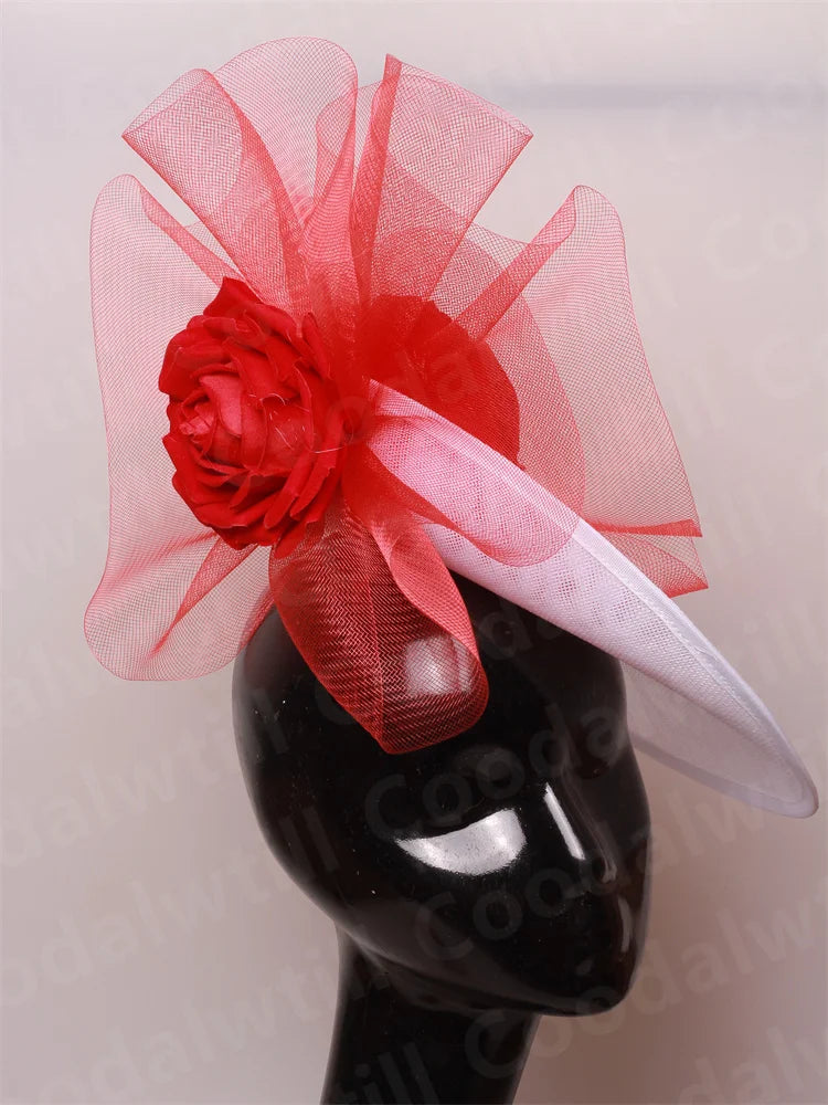 Chic Navy Fascinators Hat For Women Elegant Royal Ascot Millinery