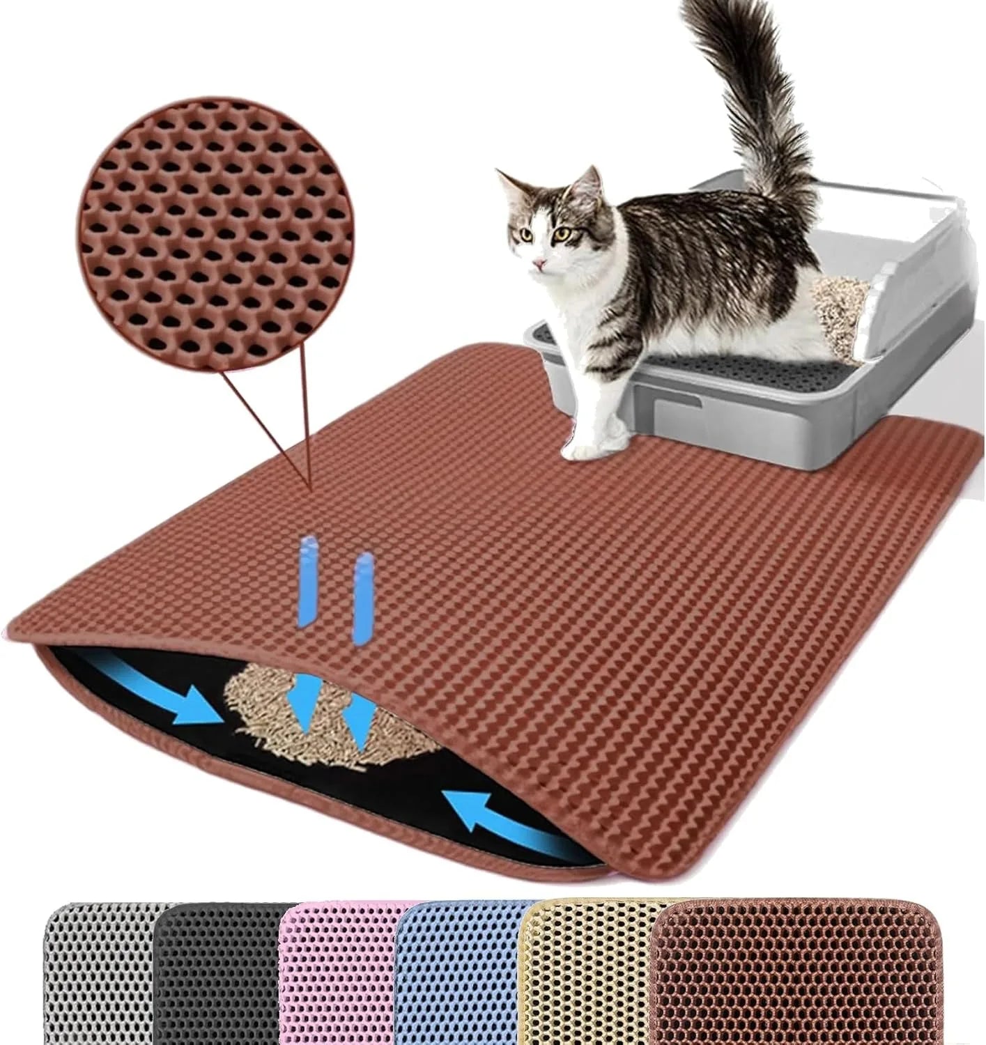 Cat Litter Mat Double Layer Pet Non Slip Big Pet Litter Box