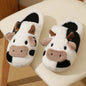 Winter Home Slippers for Couples Warm Plush Neutral Cartoon Cow I