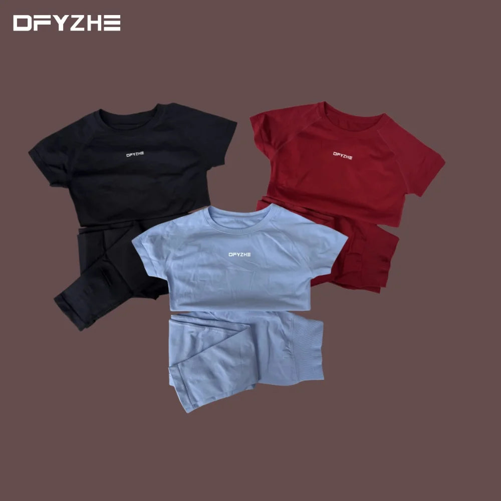 DFYZHE round neck breathable short sleeved+long pants