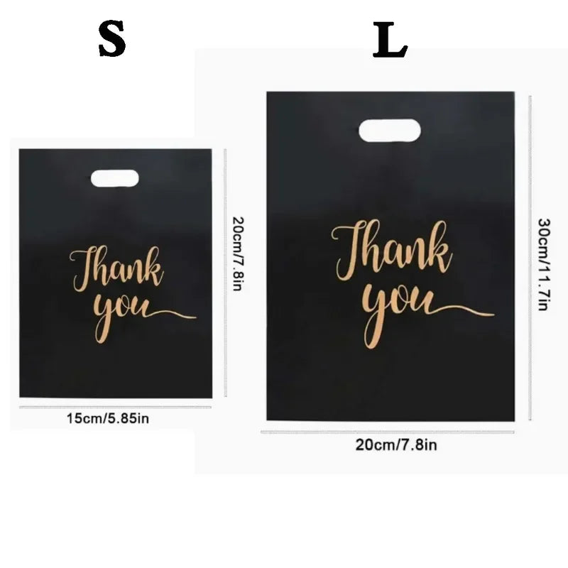 100PCS Thanksgiving Gift Bag Black Product Shopping Bag Candy