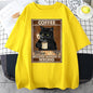 Coffee Because Murder Is Wrong Black Cat Drinks Coffee Funny