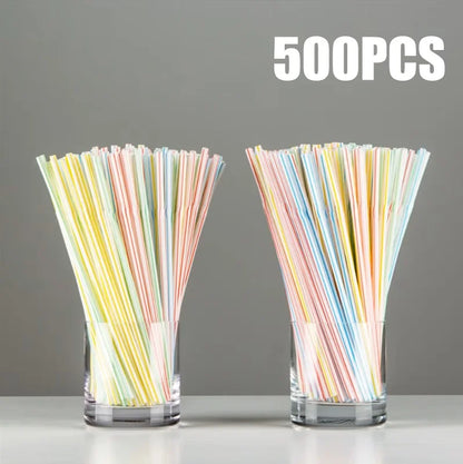 50-1000Pcs Drinking Straws Colorful & Black