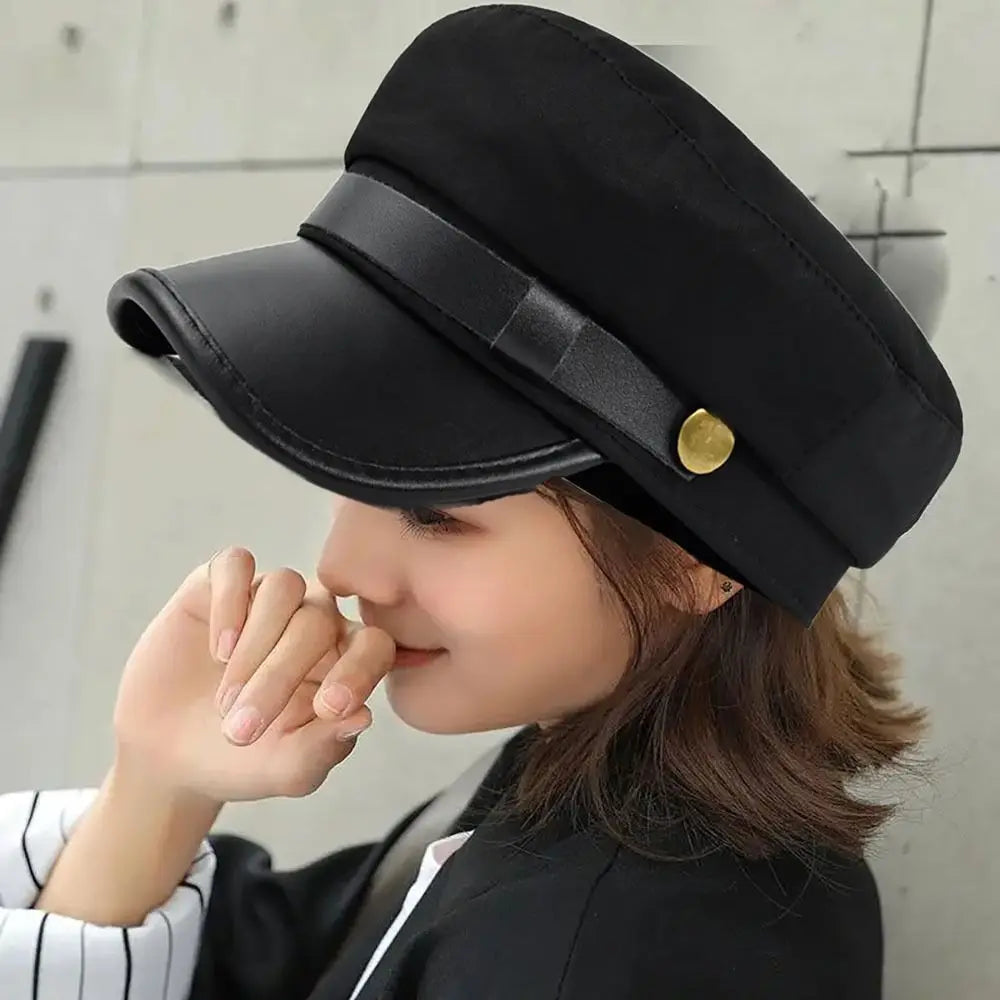 Navy Cap Vintage Flat Cap Octagonal Hat British Style Beret Hats