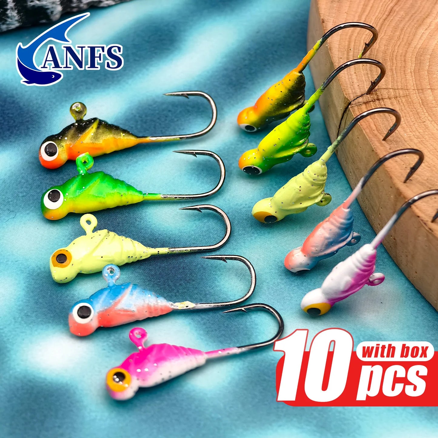 ANFS Ice Fishing Lures Ice Fishing Jigs Kit-10 Pack Ice
