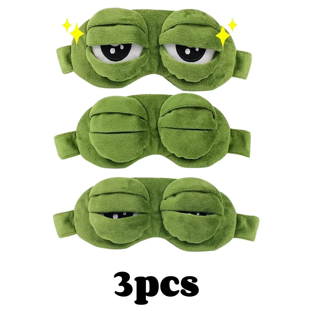 3D Sad Frog Sleep Mask Natural Sleeping Eyeshade
