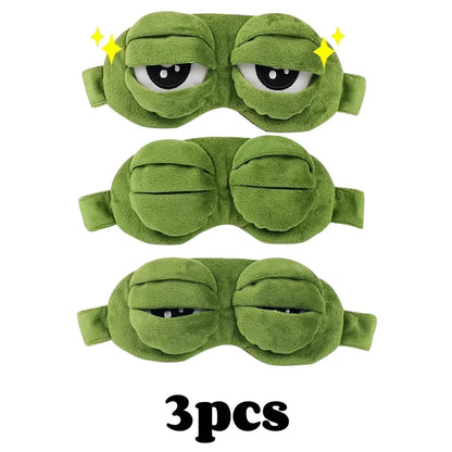 3D Sad Frog Sleep Mask Natural Sleeping Eyeshade