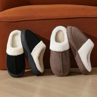 Women's plush slippers winter outdoor, thick sole