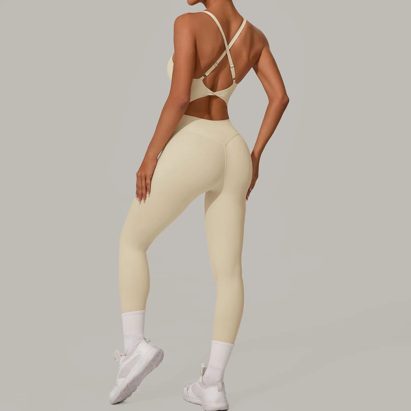 Sexy Hollow Cross Backless Sporty Tight