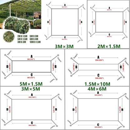 3Mx5M 4Mx6M Camouflage Netting Bulk Roll Sunshade Net for Hunting Woodland Training Camping Car Cover Paintball Bird Watching