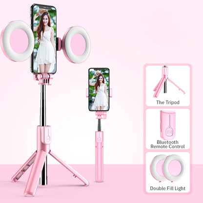 4in1 Wireless bluetooth compatible Selfie Stick LED Ring light