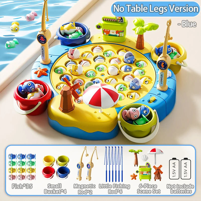 Magnetic Fishing Game - Educational Learning Toy with 2/6 Poles