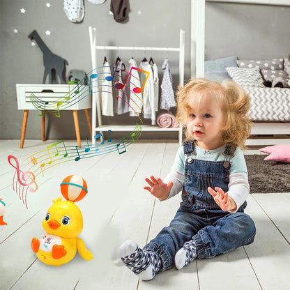 Electric Top Ball Duck Toy with 360 Degree Rotation Colorful