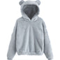 Winter Korean Fashion Bear Ears Cute Loose Hoodi\y