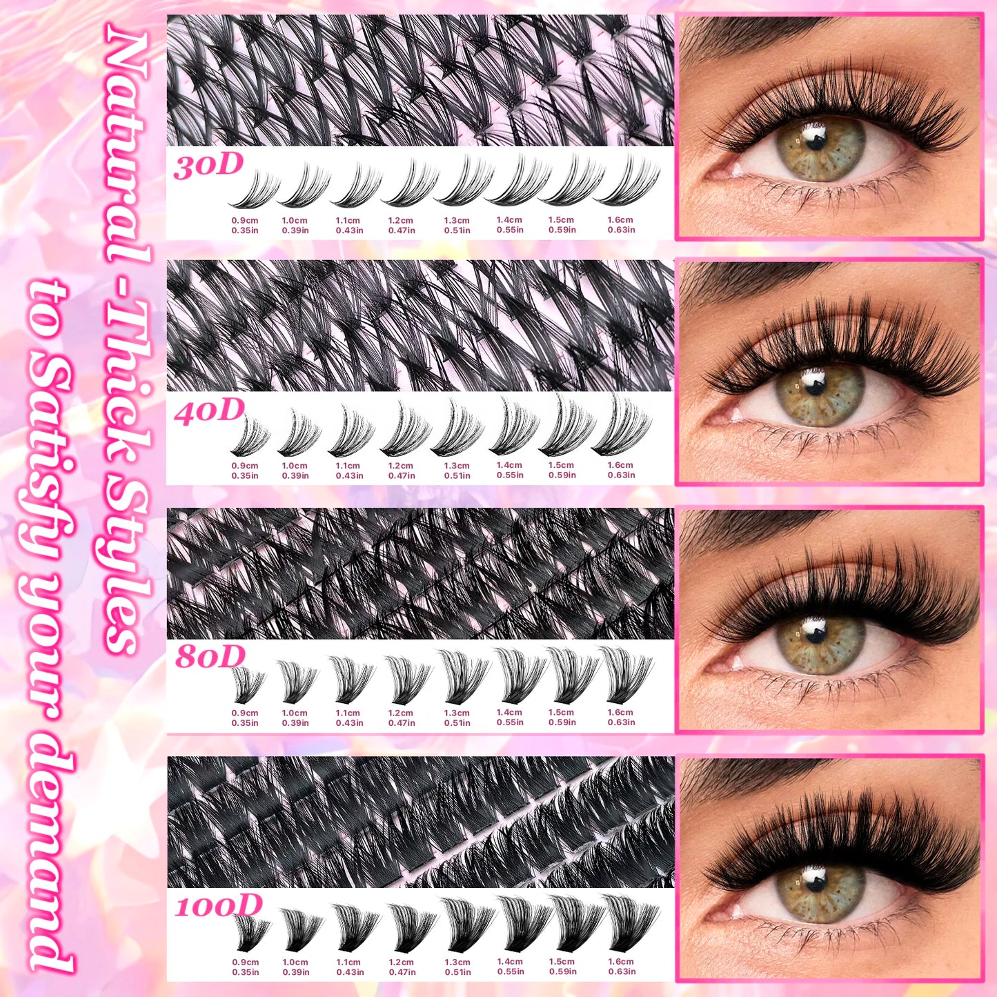 DIY Lash Extension Kit 720pcs Lash Clusters Individual Eyelashes Kit
