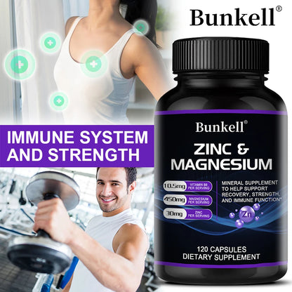 Zinc + Magnesium Supplement, Strong Bones, Teeth,