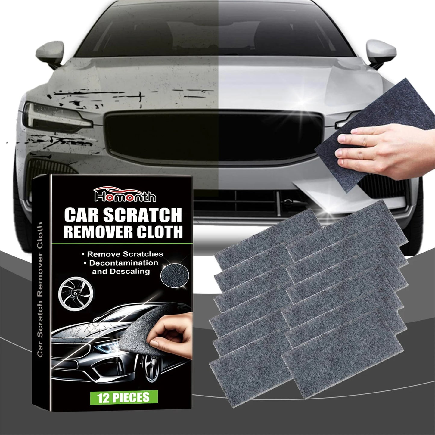 12Pcs Nano Sparkle Cloth for Car Scratch Remover