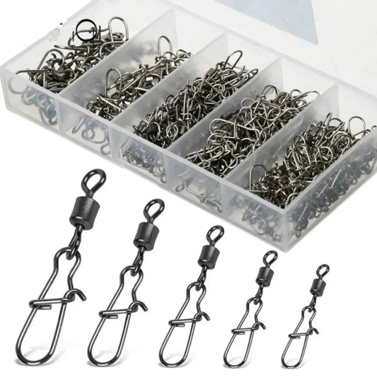 50pc/box Stainless Steel Fishing Connector Pin 4# 6# 8#10#12# Bearing Rolling Swiveal