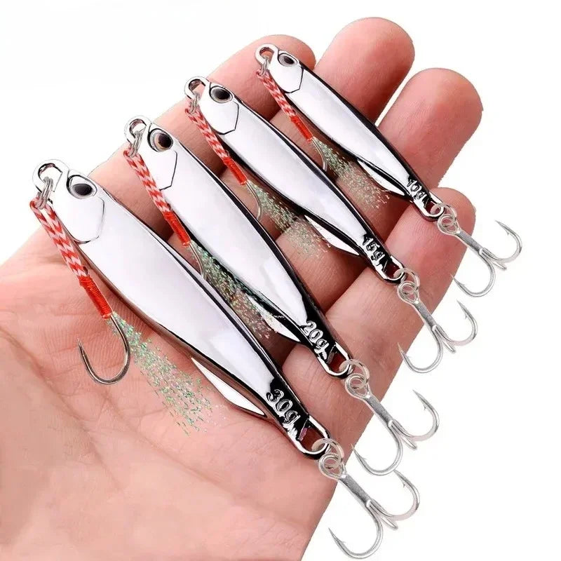 10pcs Fishing Metal Jig Lures 20g 30g 40g Plating Silvery