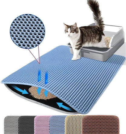 Cat Litter Mat Non Slip Big Pet Litter Box Filter Mat Double L