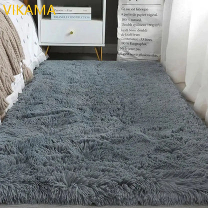 VIKAMA Simple Silk Wool Plush Carpet Bedroom Living Room Bed Blanket