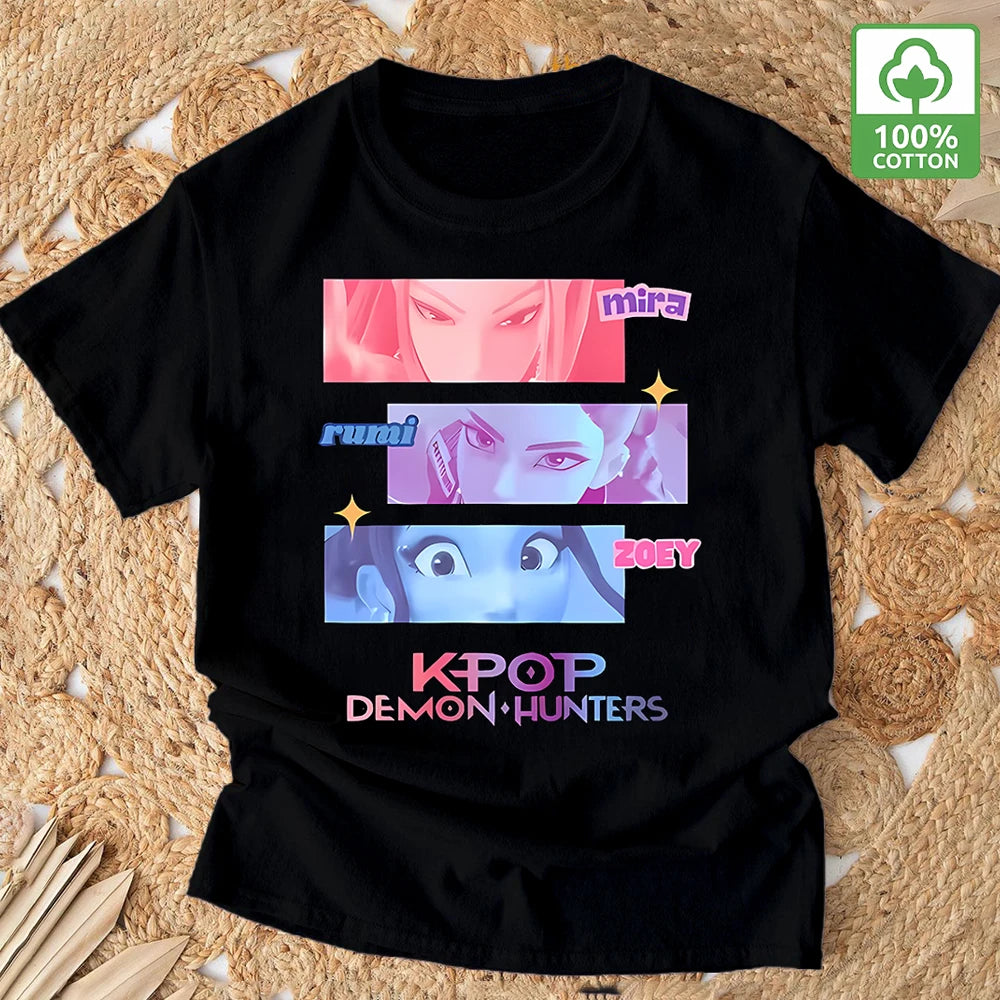 Demon Hunter T-shirt Summer New  Tiger Print Pure Cotton