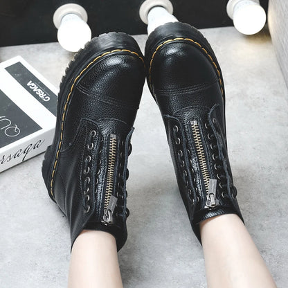Women Boots Genuine Leather Platform Boots