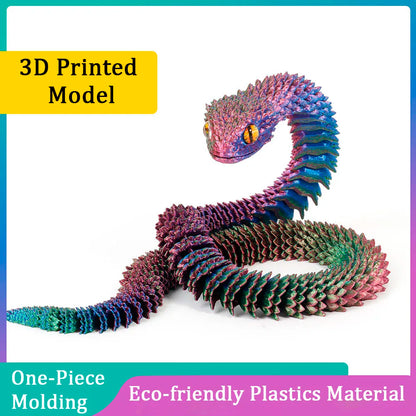 3D Printed Snake Decoration Colorful Model 3D