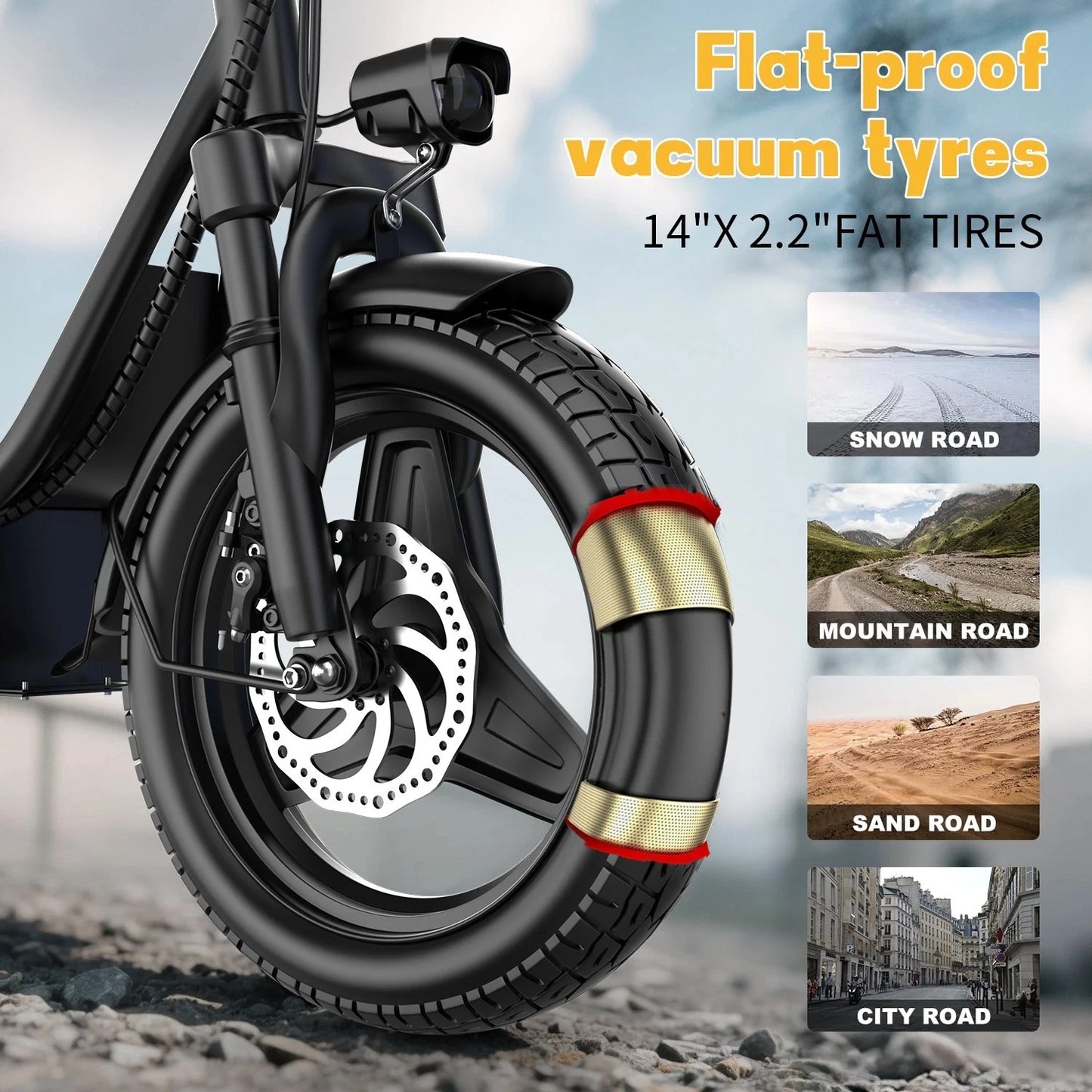 UPlee GQ8 Electric Bike For Adults, Folding Electric Bike,
