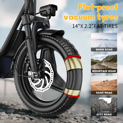 UPlee GQ8 Electric Bike For Adults, Folding Electric Bike,