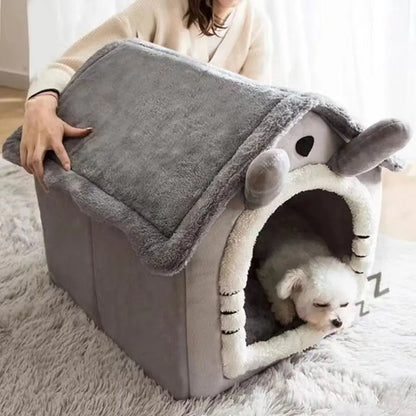 All Season Dog House Style Bed - Removable Washable