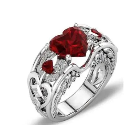 Classic 5 Color Authentic 925 Sterling Silver Ring Multicolor Love Heart