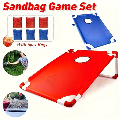 2 Game Boards + 6 Bean Bags Portable Artificial Jade Cornhole,