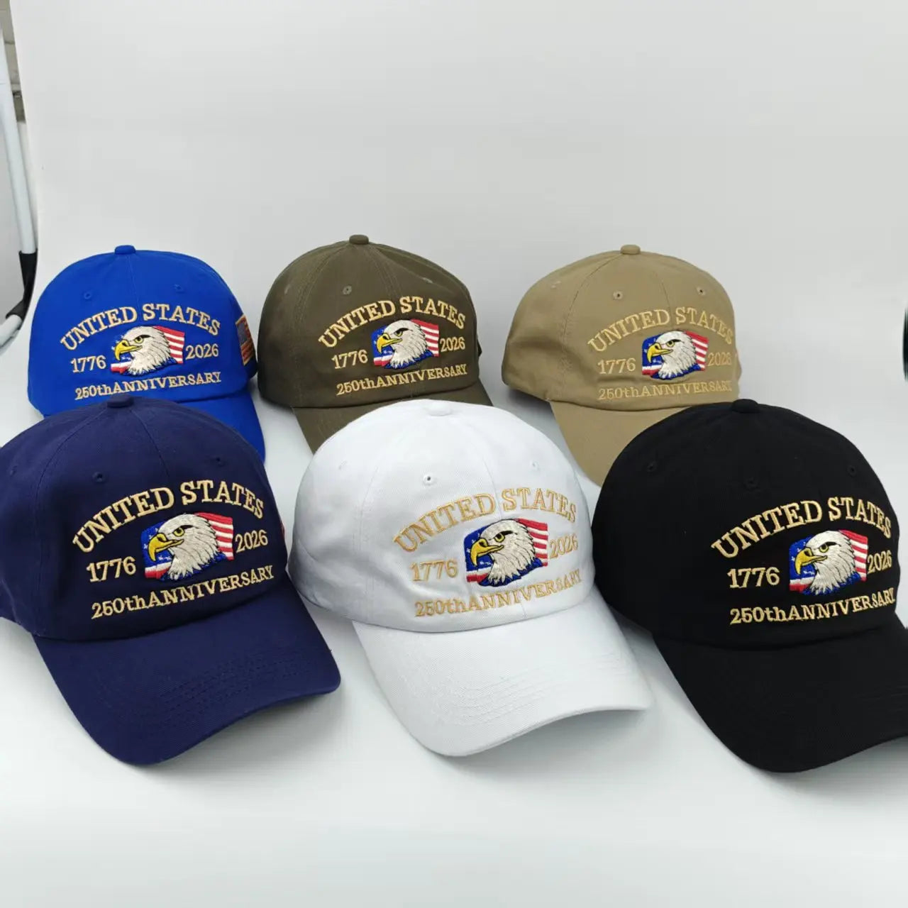 250th Anniversary Hat USA Patriotic Baseball Caps Eagle