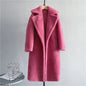 Winter Jacket Women Long Coat  Wool Woven