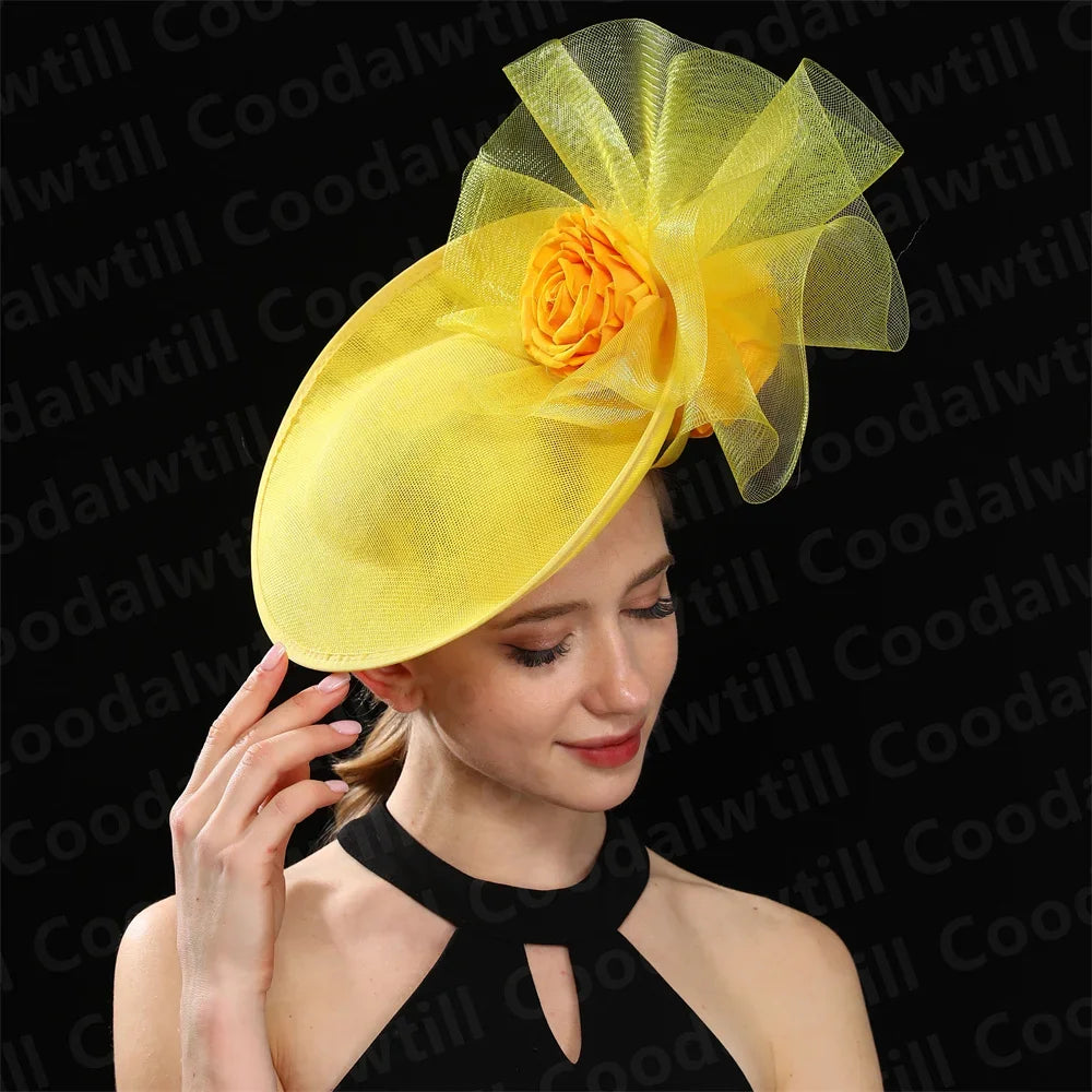 Chic Navy Fascinators Hat For Women Elegant Royal Ascot Millinery